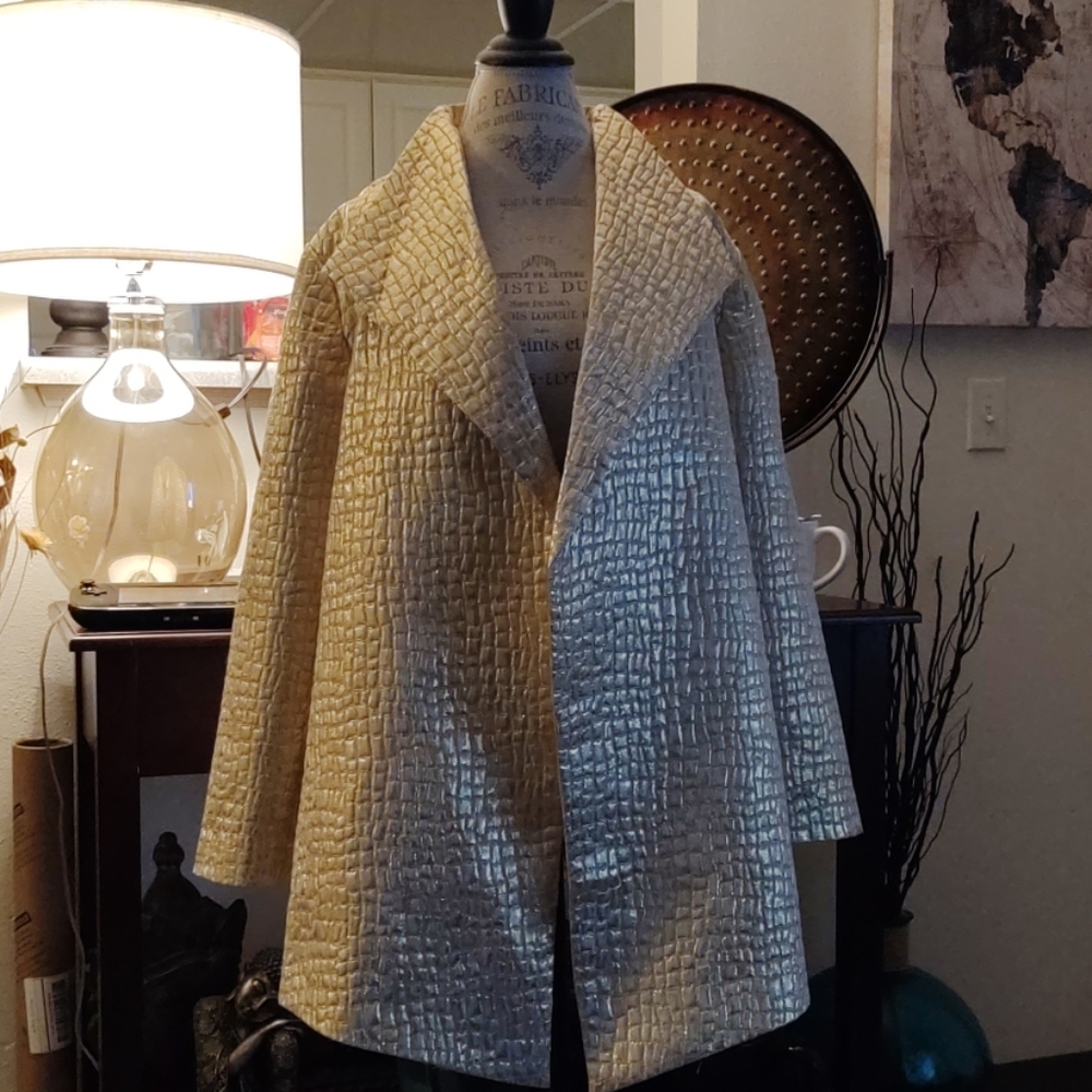 Travel Collard Jacquard Jessica Jacket Gold